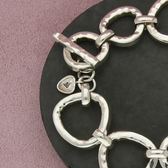 silpada sterling silver hammered silver rush toggle b2709 bracelet size 8.5in - Picture 3 of 3